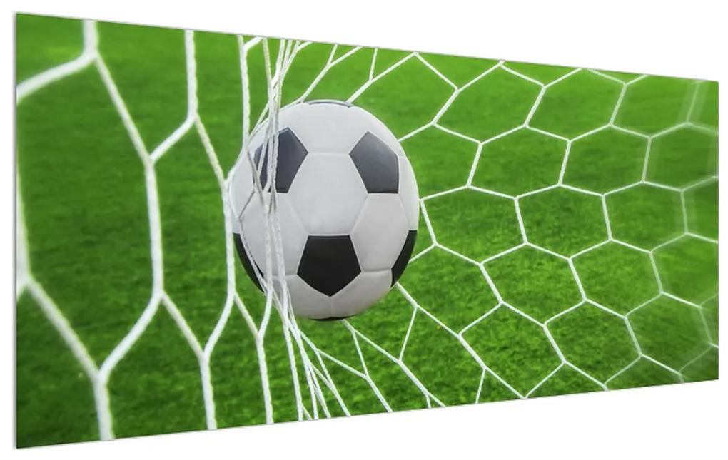 Obraz futbalovej lopty v sieti (120x50 cm)