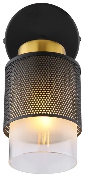 Globo 15709-1 - Nástenné bodové svietidlo OLGA 1xE27/40W/230V čierna/zlatá