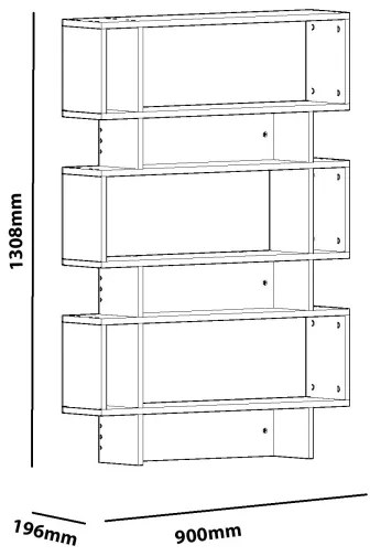Knižnica ELZE 130,8x90 cm biela