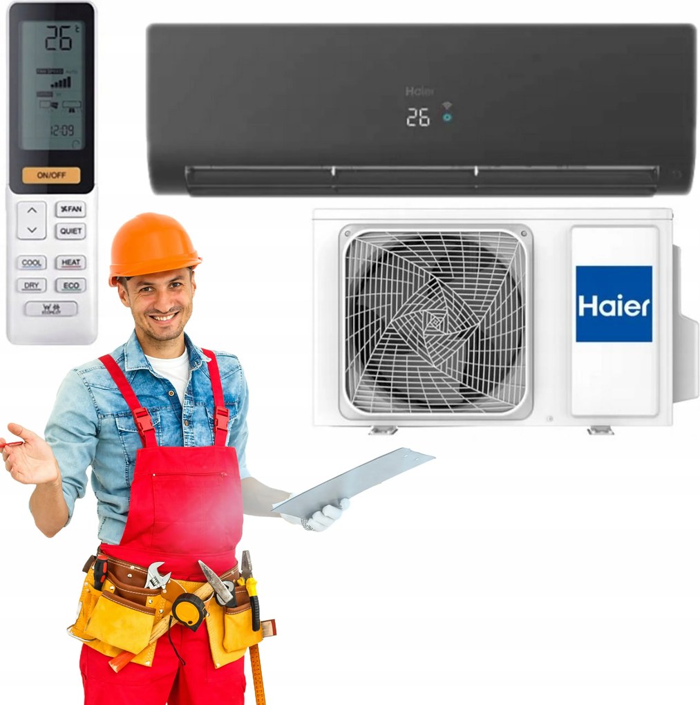 Klimatizácia Klimatizátor Na Stenu Haier Flexis Plus Black Matt 3.5kW+WIFI