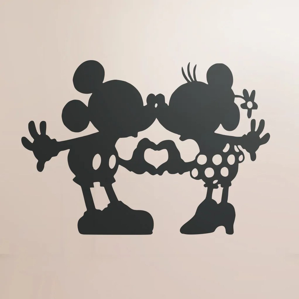 Veselá Stena Samolepka Mickey a Minnie čierna