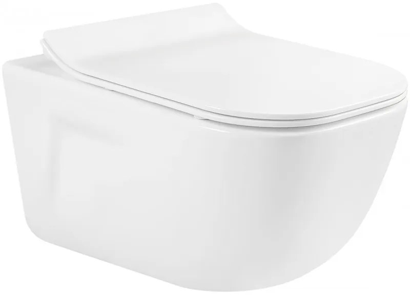 Mexen MARGO, závesné wc s pomaly padajúcim WC sedátkom, 51 x 35 cm, biela, 30420800
