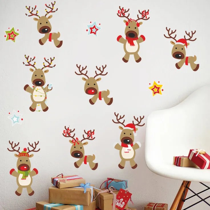 Housedecor Vianočná dekorácie na stenu - Sobíci