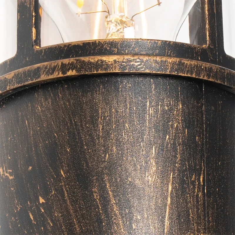 Starožitná vonkajšia nástenná lampa zlatá IP54 so snímačom pohybu - Kiki