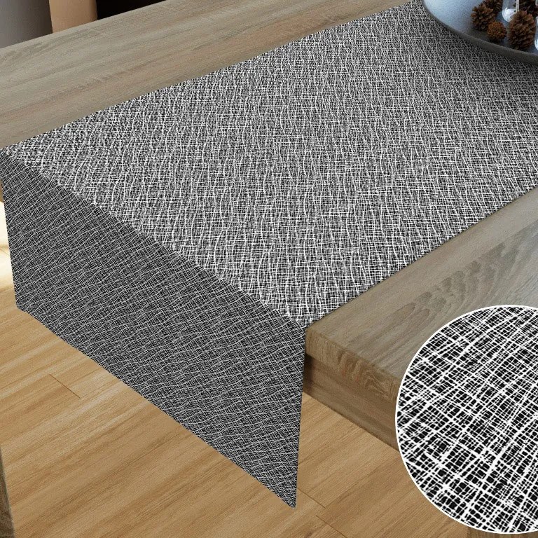 Goldea bavlnený behúň na stôl - vzor dizajnové línie na sivom 20x120 cm