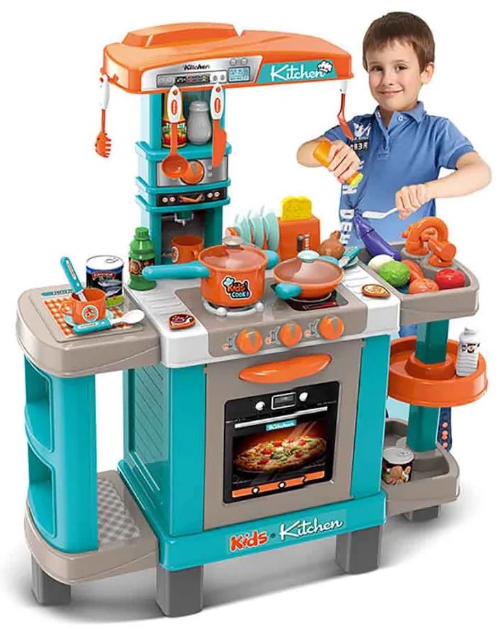 Detská kuchynka, viac typov, veľká, tyrkysová
