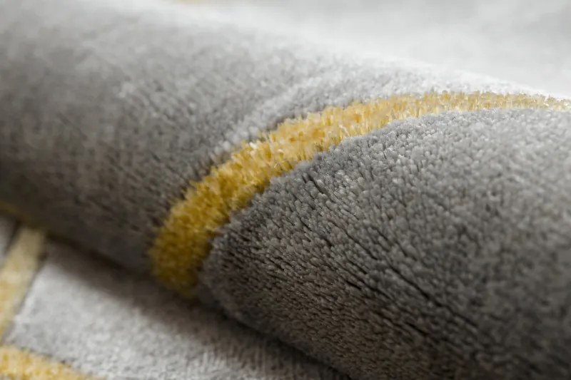 Dywany Łuszczów, Kusový koberec Emerald geometric 1012 grey and gold kruh, 120x120 (priemer) kruh, šedá, chodba / predsieň