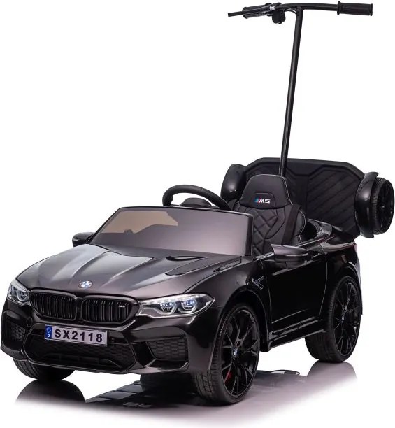 LEAN CARS Elektrické autíčko BMW M5 s rodičovskou platformou čierne lakované