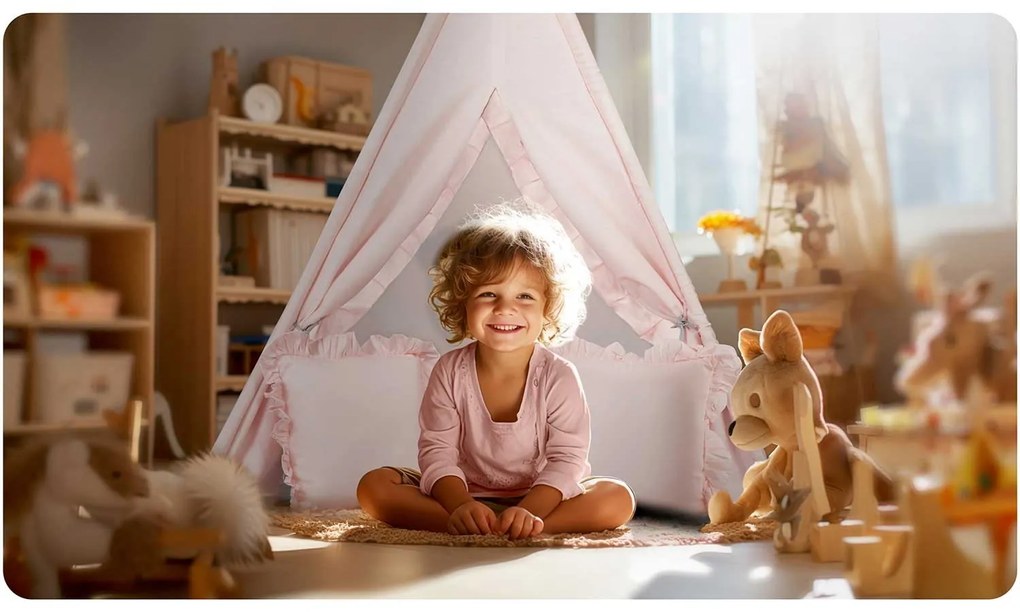 Detský stan típí Nukido NK-406 - svetloružový