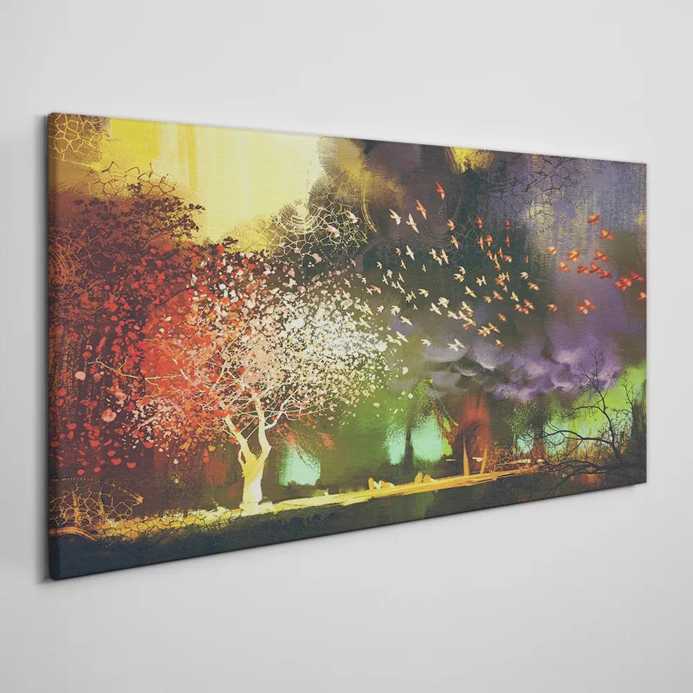 Obraz canvas Abstrakcie strom mraky