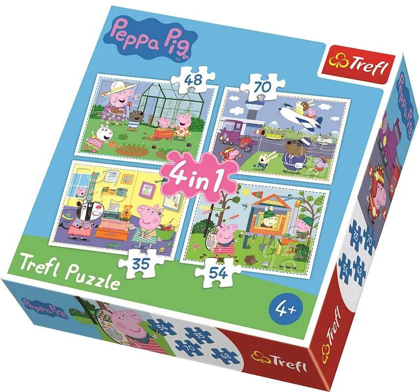 TREFL Puzzle Prasiatko Peppa 4v1 35-70 dielikov