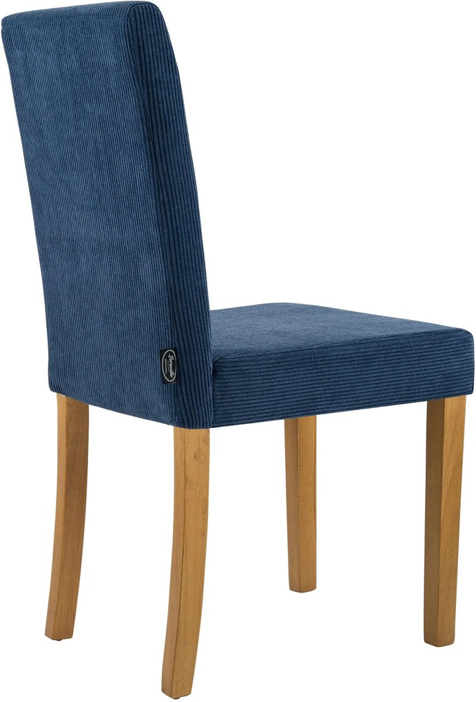 Sada 2 ks jedálenských stoličiek Ina látka cord, antik svetlá - modrá