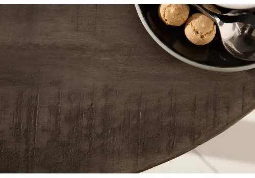 Jedálenský stôl 39368 Ø80cm Drevo Mango šedé  - Komfort-nábytok