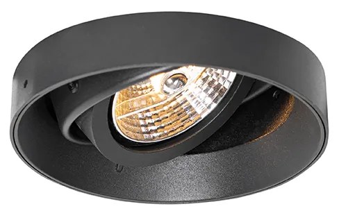 Sada 6 moderných zapustených bodových svetiel čierna GU10 AR70 okrúhle bezrámové - Oneon