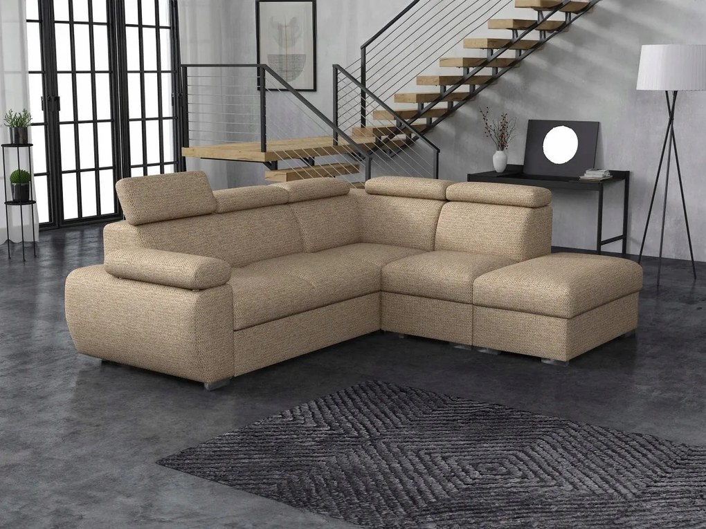 Rohová sedačka Gozo 2RR1P (hnedá) (s úl. priestorom) (p)