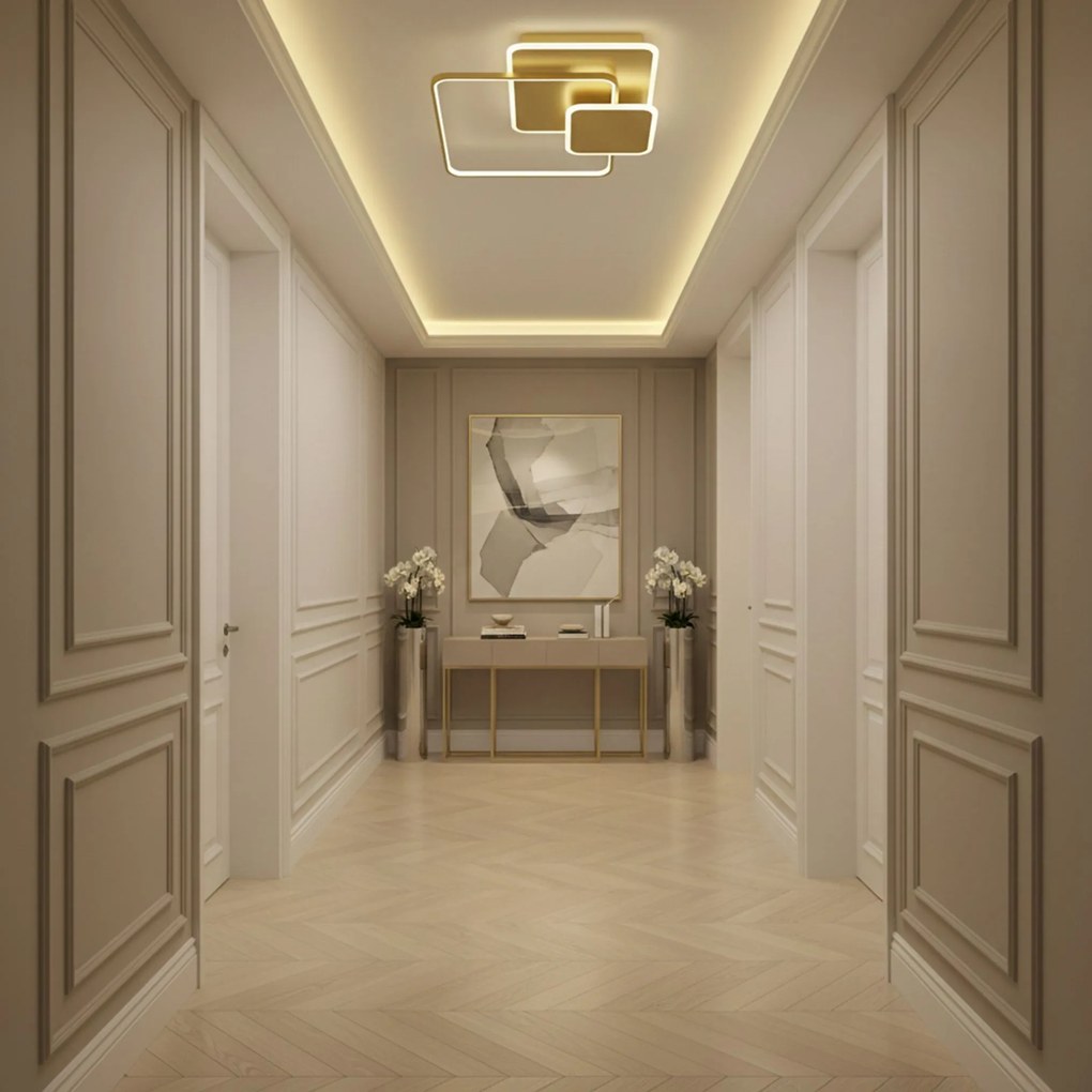 Toolight Toolight, LED stropné svietidlo + diaľkové ovládanie, APP1713-C, zlatá matná, OSW-04042