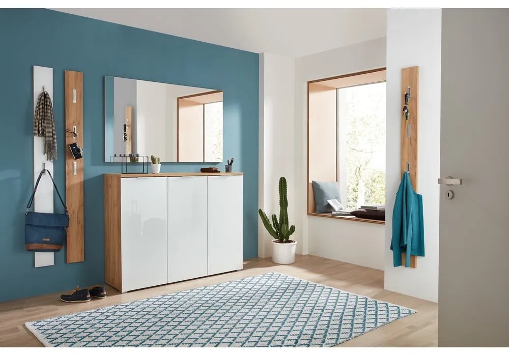 Biela šatníková skriňa v dekore duba so zrkadlom 84x196 cm Telde - Germania