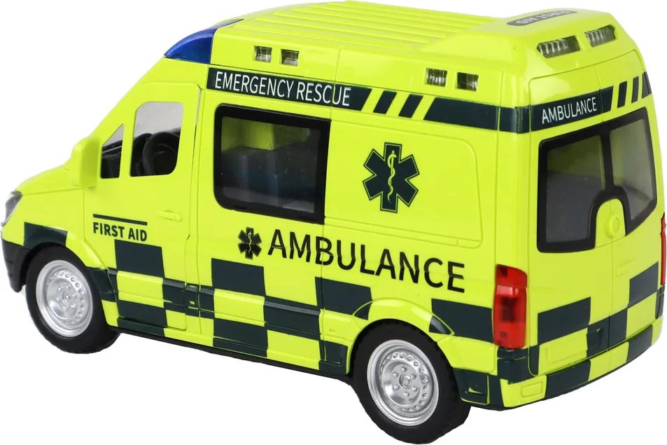 LEAN Toys Diaľkovo ovládaná žltá sanitka so svetlami
