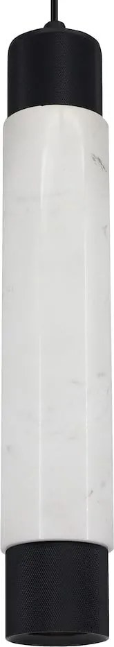 Závesné svietidlo Marble, 1x mramorové/čierne kovové tienidlo, w