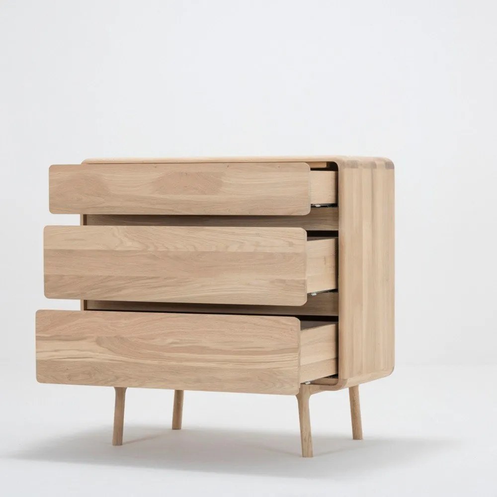 Komoda z masívneho dubového dreva s 3 zásuvkami Gazzda Fawn