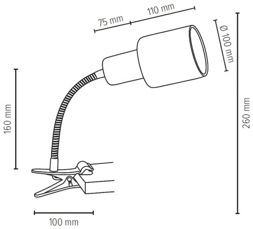 Spot-Light 2236174WF - Lampa s klipom TREEHOUSE 1xE27/25W/230V