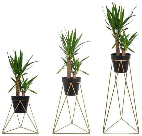 Stojan na kvetináč TRIANGL 40x45 cm zlatá