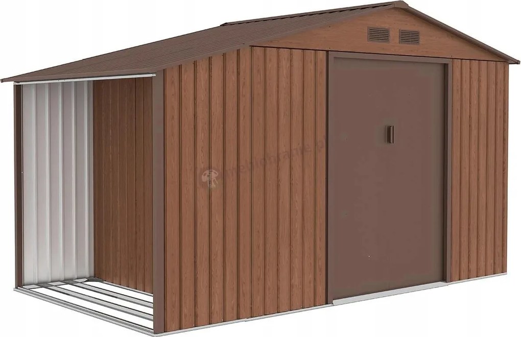 Záhradná kôlňa s drevenou časťou pre samostatnú montáž