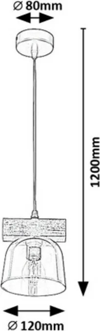 Rabalux 3118 závesný luster s prvkami dreva