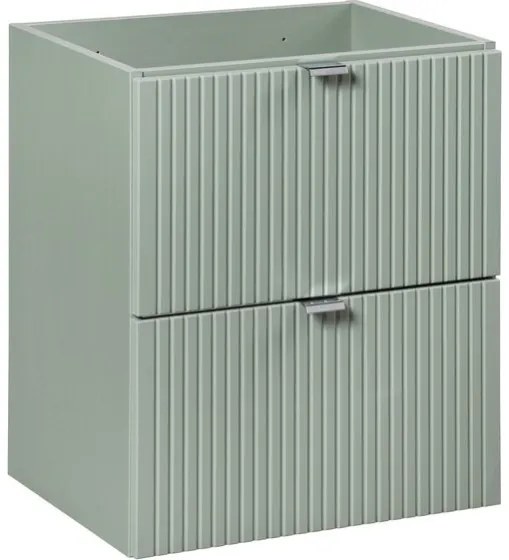 Závěsná skříňka Line Reed Green s deskou 50 cm zelená/dub evoke