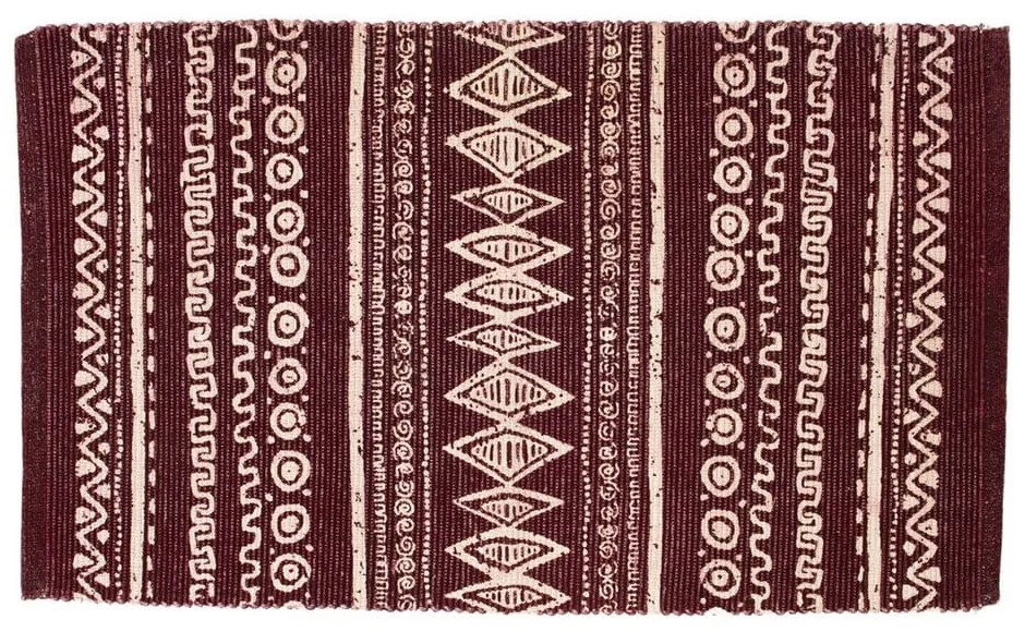 Červeno-biely bavlnený koberec Webtappeti Ethnic, 55 x 110 cm