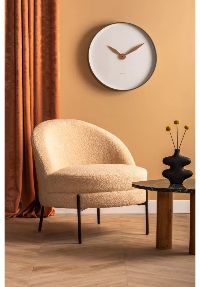 Béžové kreslo z textílie buklé Noble - Leitmotiv