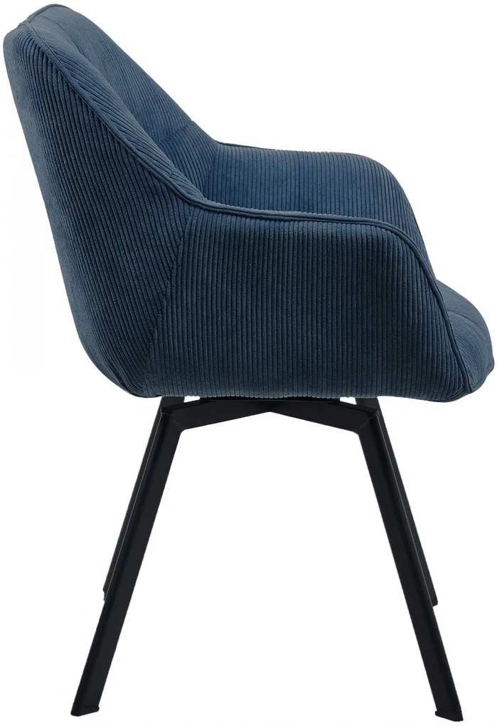 Jedálenská stolička Jordi Cord - modrá