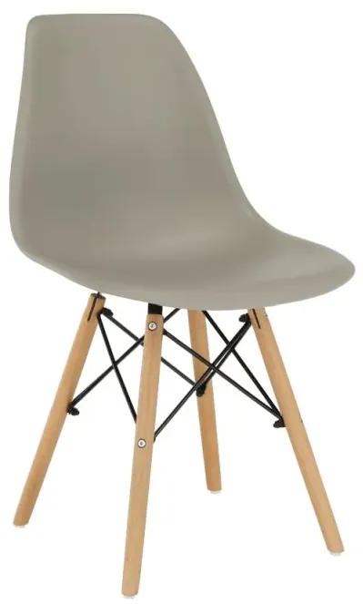 Dizajnová stolička do jedálne teplá sivá