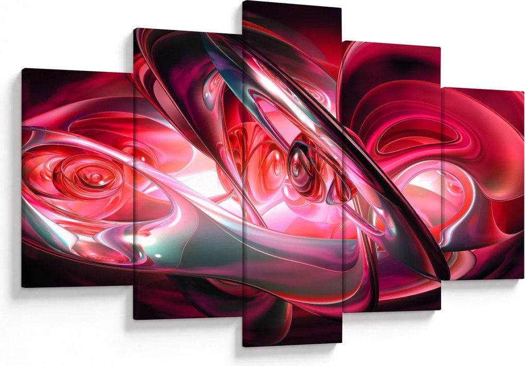Obraz červených fraktálov (150x105 cm)