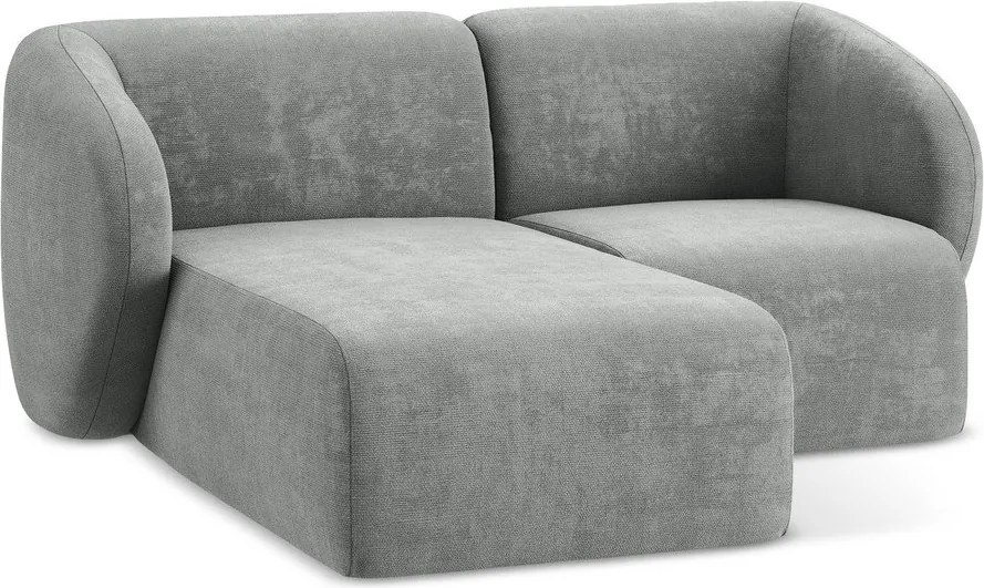 Sivá ženilková rohová pohovka (ľavý roh/s leňoškou) Lani – Makamii