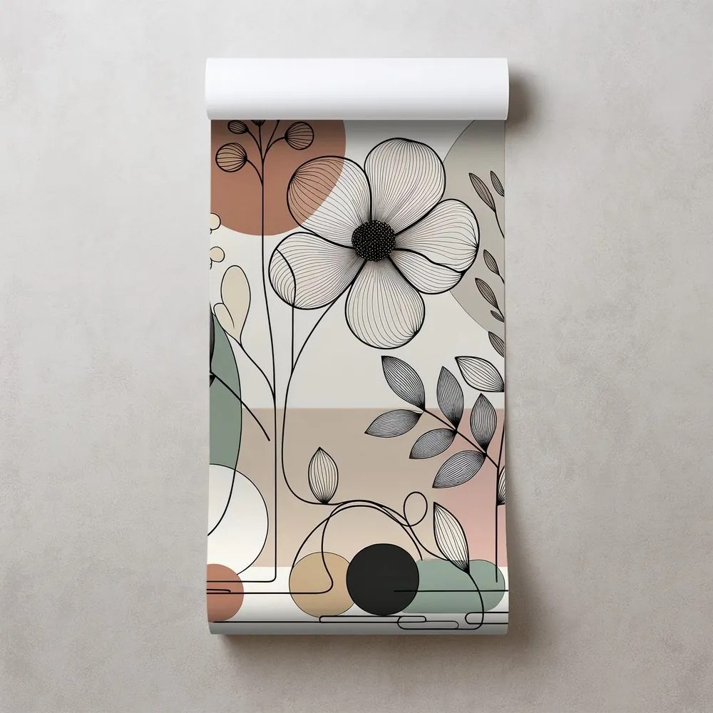 Fototapeta abstraktné kvety a listy