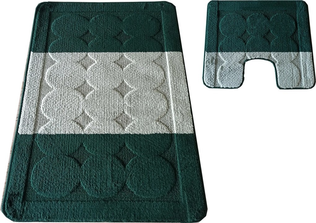DY Kúpeľňová sada koberčekov s výrezom Montana Edremit XL - zelená