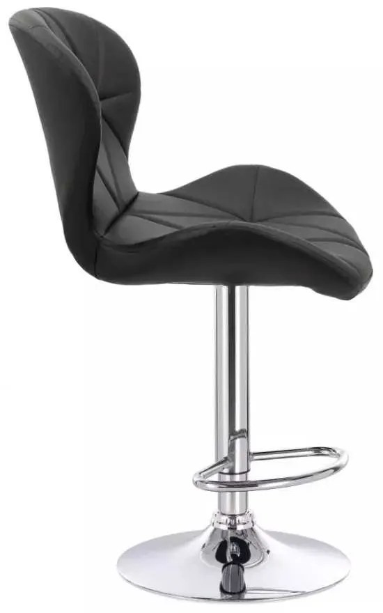 LuxuryForm DESIGN Barová stolička LIVIO na striebornom tanieri - čierna