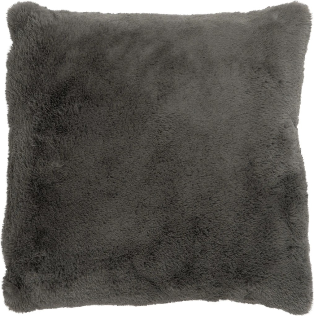Tmavo šedý chlpatý vankúš Cutie - 57 * 52 * 4,5 cm