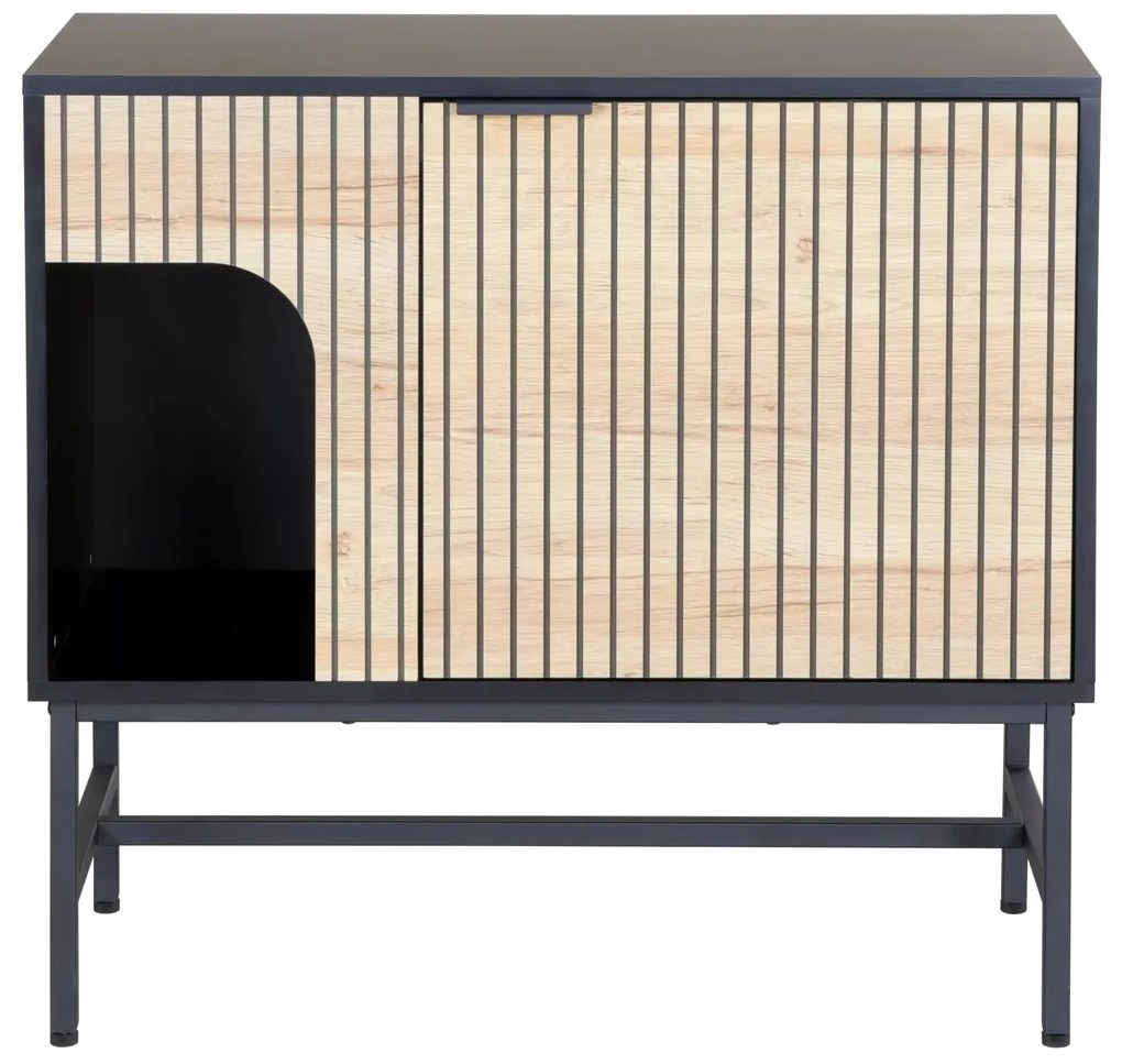 Komoda Mago 75 cm dub přírodní/černý mat