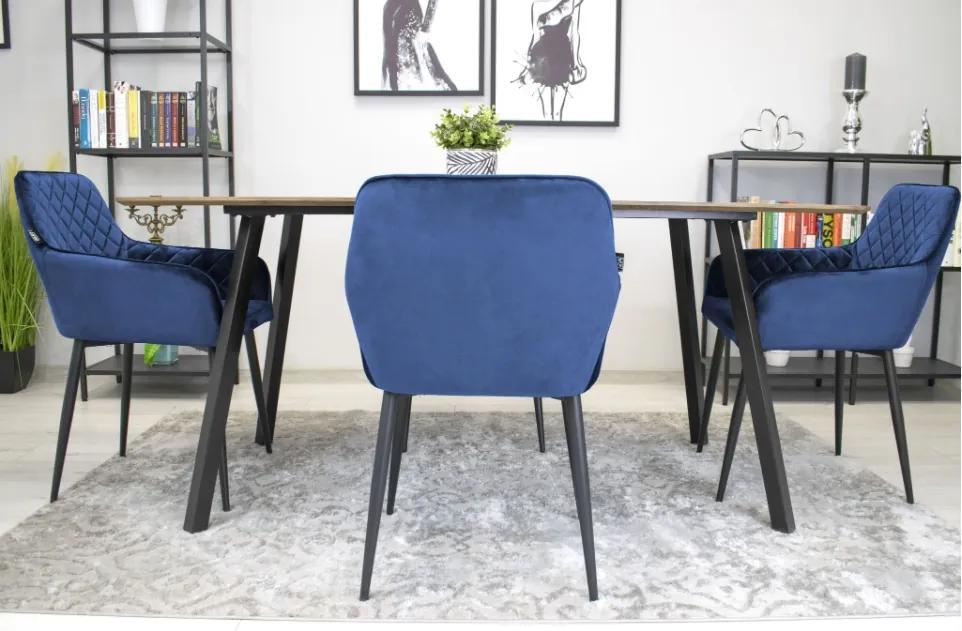 Zamatová stolička Amsterdam modrá