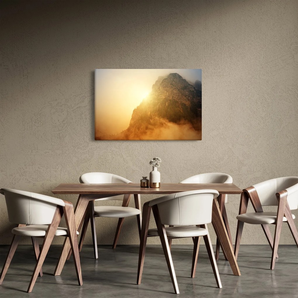 Obraz hory v hmle (90x60 cm)