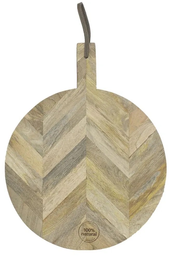 Guľaté doštičku z mangového dreva - 64 * 52 * 1,7cm