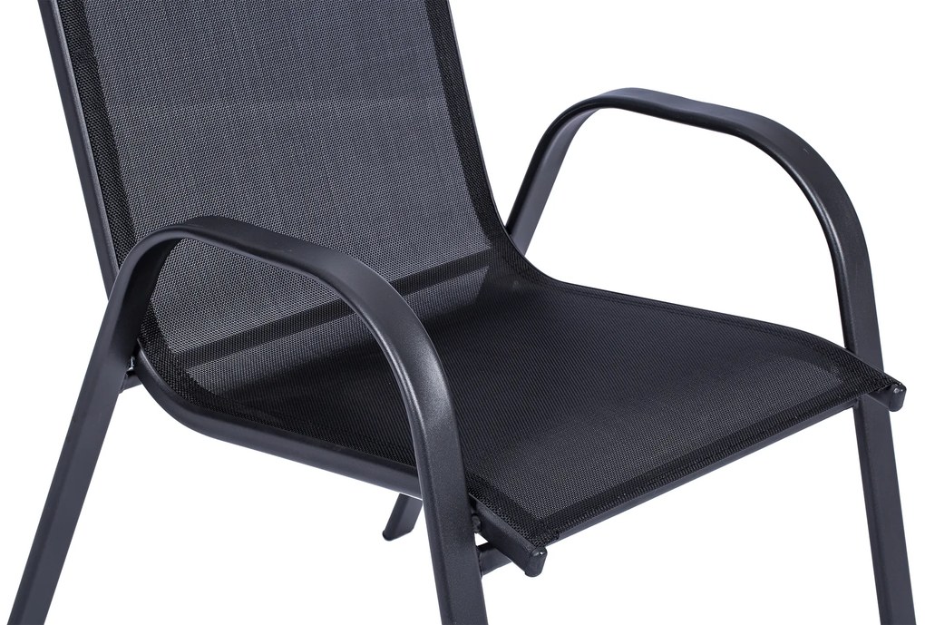 Záhradný jedálenský set Porto 150 cm + 4x kovová stolička Ramada