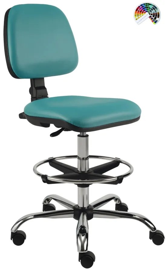 ALBA Zdravotnícka lekárska stolička EKO čalúnenie KOŽENKA Valencia, Silvertex