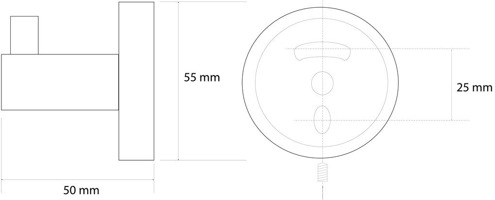 Sapho Sapho, X-ROUND GOLD vešiačik, zlatá matná, XR205GB