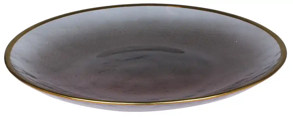 Chic Antique Sklenený tanier Grey Golden Edge 20 cm | BIANO