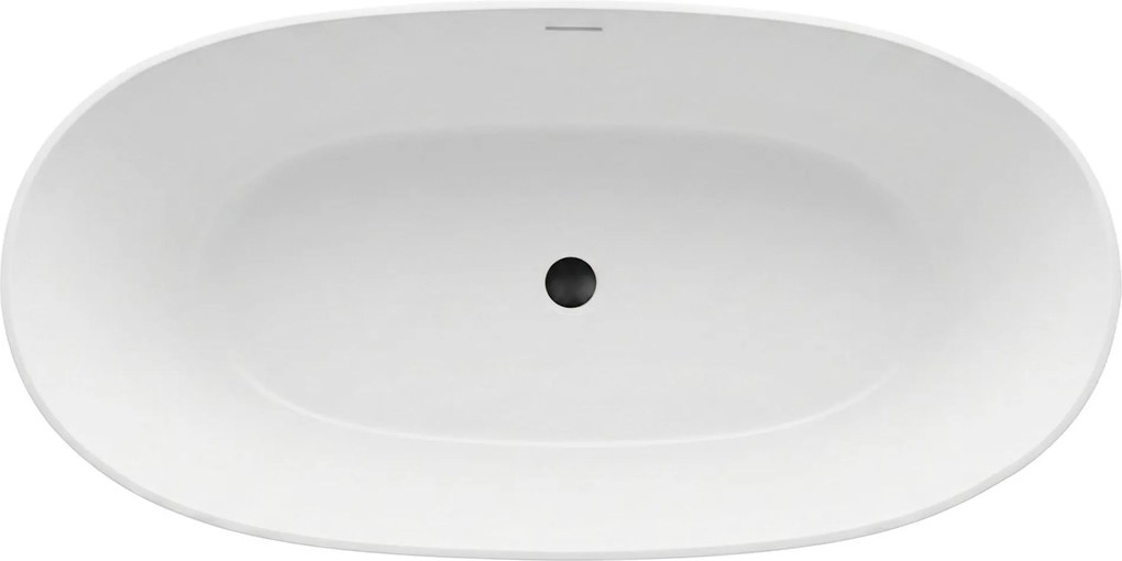 Rea Roma, voľne stojaca vaňa 170x75 cm, biela, zlatý matný click-clack, KPL-W7128