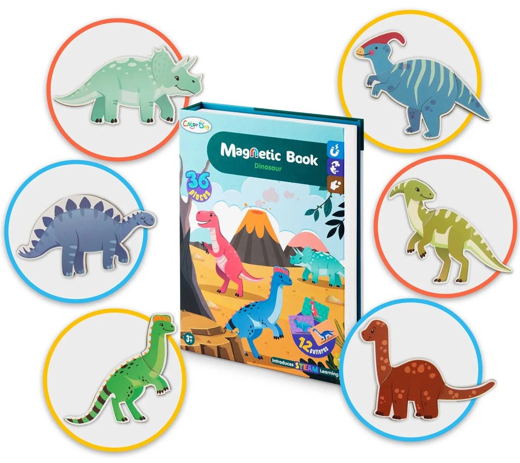 Ricokids Magnetická kniha Puzzle Dinosaury RK-770