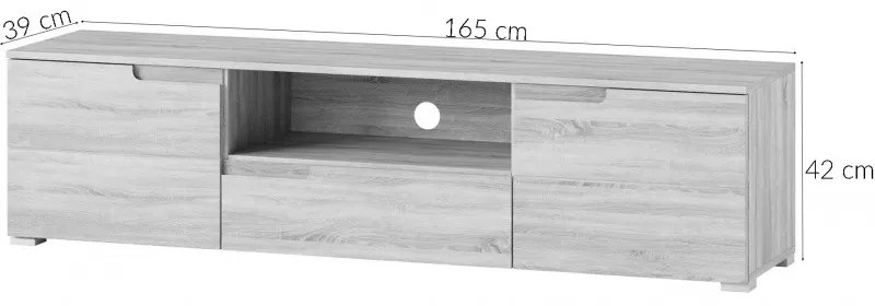 TV stolík Selene RTV 165 cm biely lesk/mat